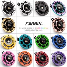 FARBIN 2Pcs clacson per auto Multi-colore 12V Disc Electric Air Horn Kit Dual Tone Super Loud Alarm Singal accessorio per camion moto