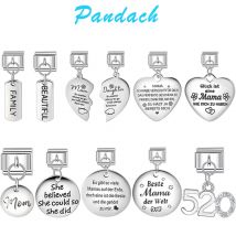 Pandach Warm Family Mother Lover Girl Chessboard Dragon 9mm Italian Stainless Steel Elastic Splicing Module DIY Jewelry Making