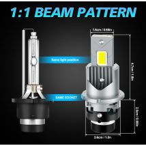 Canbus No Error Neuer LED-Scheinwerfer D2S/D2R, Helligkeit 20000 lm, 200 W, Hochleistungslampe mit Lüfter, 3570 CSP-Chip, Autolichter