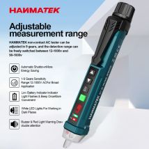 Tester di tensione senza contatto Sensibilità regolabile Rilevatore di tensione Penna Rilevatore Gamma di allarme 12V-1000V e giudizio linea live/zero