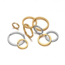 10pcs Stainless Steel 15-32mm Split Rings Keyring Double Loop O Ring Buckles for DIY Keychain Keys Holder Parts Supplies Bulk
