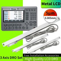 Lettura digitale DRO LCD a 4 assi in materiale metallico e sensore encoder scala lineare da 3 pezzi per fresatrice per tornio