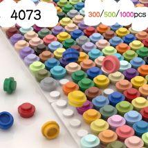 300/500/1000 sztuk MOC montaż cząstek 6141 płyta okrągła 1x1 Dot DIY klocki figury lampa cegły zabawki dla dzieci 4073
