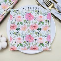 20 stücke/Pac Blume bedruckte Papiers erviette Geburtstag Hochzeits feier Tisch dekoration Papier Cafe Mund Stoff buntes Papier Tischset