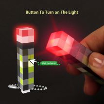 Fun Mini Torch Keychain Pixel Wind Design Game Model Toys LED Flashlight USB Rechargeable Night Light Backpack Pendant Fans Gift
