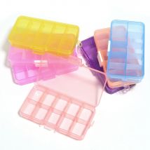 10/15 Grids Plastic Jewelry Box Storage Case Craft Jewelry Beads Earrings Compartment Adjustable Display Organizer Container