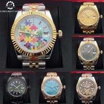 Neue 39 mm Intergold automatische mechanische Mode-Herrenuhr, NH35 transparenter Gehäuseboden, Luxusuhr