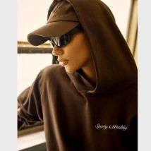 Neuankömmling Buchstaben drucken amerikanischen Vintage-Stil 90er Jahre Hoodies Frauen Frottee Baumwolle übergroße Street Fashion Kapuzen pullover