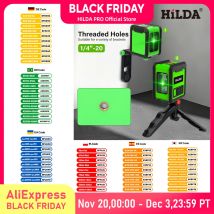 HILDA Nivel láser de 2 líneas Cruz Verde Horizontal Láser Horizontal Vertical Láser Auto Horizontal Nivel láser verde fuerte