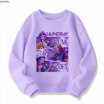 Bluza z kapturem dla fanów filmów, prezent dla dzieci, manga, Huntrix, Kpop, Demon Hunters, urocza bluza dziecięca z tygrysem, Harajuku, dla chłopców i dziewcząt