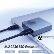 2230 M.2 SSD-Gehäuse NVMe-Gehäuse 10 Gbit/s M.2 auf USB Typ-C CNC-Aluminiumgehäuse Eingebauter Lüfter für Laptop-Computer-Spielkamera