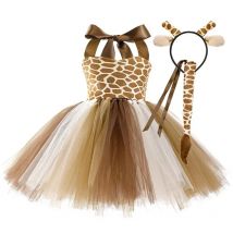 Animal Cosplay Children's Day Suit Girls Party Dress Forest Unicorn Leopard Black Cat Giraffe Tutu Elk Costume Halloween Purim