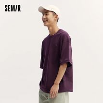 Semir 2024 Sommer Unisex T-Shirts übergroße und einfache einfarbige Design lässig lose kurze Ärmel T-Shirts