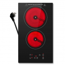 KICHPOWER 2 Piatti con Spina Touch Control Piano cottura in Vetro Ceramica