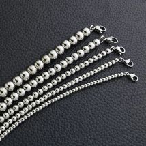 Fashion Handmade String Stainless Steel Round Bead Chain Necklace For Men And Women Jewelry Long Sweater Chain Hot Sale