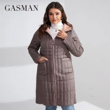 Gasman Damen Winter Daunen jacke plus Größe langes klassisches Design Reiß verschluss tasche Damen mantel Freizeit Parkas