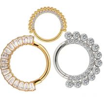 ASTM F-136 Titan Ohr Nase PIERC Knorpel Ohrring Ohrläppchen Piercing CZ gepflasterte Seitenringe Creolen Clicke Tragus Ring Schmuck