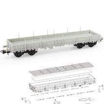 Evemodel HO Scala 1:87 Vuoto smontato 40' Modello di auto piatta lato basso Wagon C8764JJ