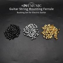 60 Set Elektrische Gitarre String Montage Aderendhülsen Buchse Set Gitarre Brücke string retainer Schwarz-Gold-Silber