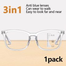 1 Stück VOPHA Progressive Multifokalbrille (3-in-1) – Blaulichtblockierung, Nah-/Fernutzung, +1,0 bis +3,0
