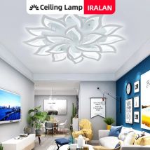 Żyrandol sufitowy LED w kształcie lotosu IRALAN, sterowanie aplikacją, płynna regulacja jasności, lampa wisząca do sypialni, gabinetu, dekoracja domu