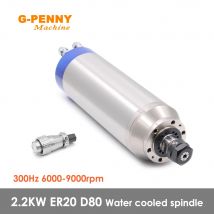 G-Penny 2,2 kW ER20 80 mm 220 V/380 V Metallbearbeitung wassergekühlter Spindelmotor 300 Hz 4000–9000 U/min Fräsmaschine