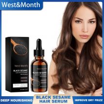 West Month Black Sesame Haarserum verbessert beschädigte, geteilte Enden, trockenes Frizz, tief nährende, feuchtigkeitsspendende Haarpflege für alle Haartypen