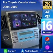 Android 16 para Toyota Corolla Verso AR10 2004-2009 2K QLED Android Radio de coche reproductor de vídeo Multimedia GPS AI voz CarPlay estéreo