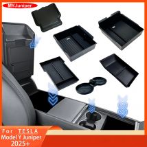 Per Tesla Nuovo Modello Y 2026 Launch Juniper: Tappetino Antiscivolo in Silicone ABS per Console e Vano Portaoggetti Bracciolo, Portabicchieri Superiore e Inferiore