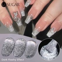 UR SUGAR 15 ml Glitzer Silber Reflektierender Gel-Nagellack Funkelnder Flash Semi Permanent UV LED Gel DIY Nail Art Lack Maniküre
