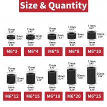 30/50 stücke Schwarz Nylon Runde steckdose Schalter Schrauben Spacer M6 Befestigungen Werkzeuge Reparatur Zubehör Muttern schutz