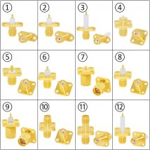 1PC SMA Maschio/Femmina RF Connettore Coassiale Montaggio A Pannello Flangia Telaio Saldatura Post Cavo Adattatore Terminale Placcato Oro Prezzo All'ingrosso