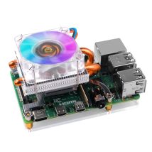 Low-Profil Eis Turm Lüfter Metall Fall 7 Farben RGB Wechsel LED Licht mit Halterung Shell für Raspberry pi 4 B / 3B + / 3B