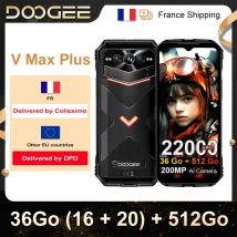 Doogee V Max Plus Smartphone robusto Batería de 22000 mAh 36 GB (16 + 20) 512 GB Cámara de 200 MP
