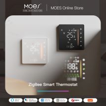 MOES Zigbee-controlador de temperatura ambiente, termostato de agua/calefacción eléctrica de suelo, caldera de Gas, humedad, Tuya, funciona con Alex 5A16A