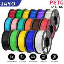 Filamentos de impresora 3d JAYO petg PETG 5 rollos 1,75mm Color mezclado sin burbujas Material de impresora 3D FDM para recarga de bolígrafo 3d 1,1 kg/1 rollos