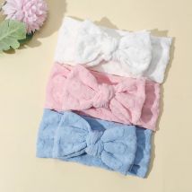 Solides Blumen-Bogen-Stirnband für Babys, elastische Nylon-Haarbänder, handgefertigt, für Neugeborene, niedlicher Turban, Kinder-Kopfbedeckung, Haar-Accessoires