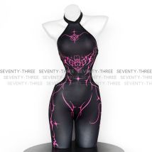 New Cyberpunk Cosplay Costume Women Sexy Printed Sleeveless Jumpsuit Mecha Agent Uniform Bodysuit Mechanical Mech Warrior Tights