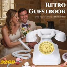 Retro Audio Message Book for Weddings Voice Message Recorder Birthday Party Souvenir Guest Book Recording Machine for Blessings