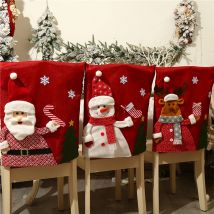Weihnachten Stuhl Abdeckung Abendessen Esstisch Santa Claus Schneemann Rote Kappe Ornament Stuhl Zurück Abdeckungen Weihnachten Dekoration