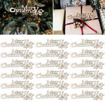 10/20/100 Stück Frohe Weihnachten Holz Ausschnitt Unvollendetes Holz Buchstaben Stück Scheibe Verzierung für DIY Scrapbooking Weihnachten Handwerk