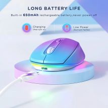 2.4G Wireless Rechargeable Mouse Gradient Color RGB Luminous 1600dpi Ergonomic Computer USB Optical Mice For Office Gaming PC ﻿