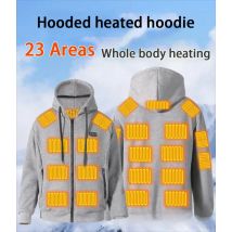Smart Heated Hoodie 23 Zone Heating Couple Matching Style Outdoor Wear Constant Warmth Unisex Electric Heating Sweatshirt