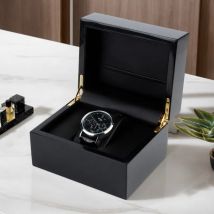 High-quality Black Watch Storage Box Wooden Leather Lining  Jewelry Organizer Watch Case Box Personal Best Choice