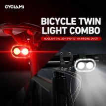 CYCLAMI CY300T Cycling Bicycle Front Rear Light Set USB Charge Headlight Light MTB Waterproof Taillight LED Lantern Bike Parts