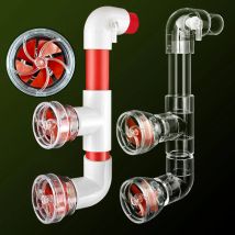1 Set Auto-Rotating 5-Blade Fan Kit for Fish Tank Outlet Multi Functional Rotatable Nozzle Aquarium Filter Screen Accessories