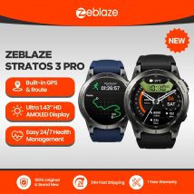 Nowy inteligentny zegarek GPS Zeblaze Stratos 3 PRO z 1,43-calowym wyświetlaczem HD AMOLED i wbudowanym GPS Bluetooth do rozmów telefonicznych dla mężczyzn