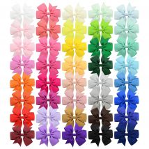 1pcs Cassic 40 Colors 3'' Solid Grosgrain Ribbon Hair Bows Clips for Girls Handmade Bowknot Hairpin Headwear Hair Accessories