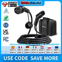 Cable de carga GONEO EV PHEV, cable automático híbrido trifásico 7KW / 11KW / 22KW tipo 2 compatible con vehículos eléctricos
