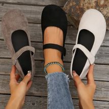 Retro Einzelnen Schuhe für Frauen Frühling Herbst Große Größe Wohnungen Weiblichen Flachen Mund Runde Kappe Einfarbig Faulenzer Sapatos feminino